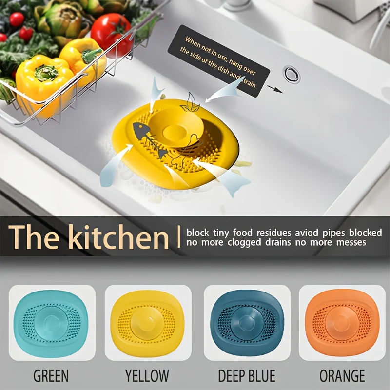 4pcs Ultra Fast Drain Set 4pcs Ultra Fast Silicone Floor Drain Set | Bathroom Accessories, Water Free, Easy Cleaning, with Hairball Catcher, Bath Plug, Sink Filter and Filter - Drain, Tap, Shower, Home and Garden Accessories